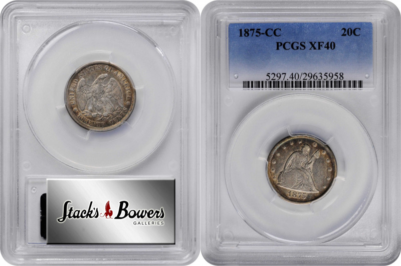 1875-CC Twenty-Cent Piece. BF-2. Rarity-1. EF-40 (PCGS).

PCGS# 5297. NGC ID: ...