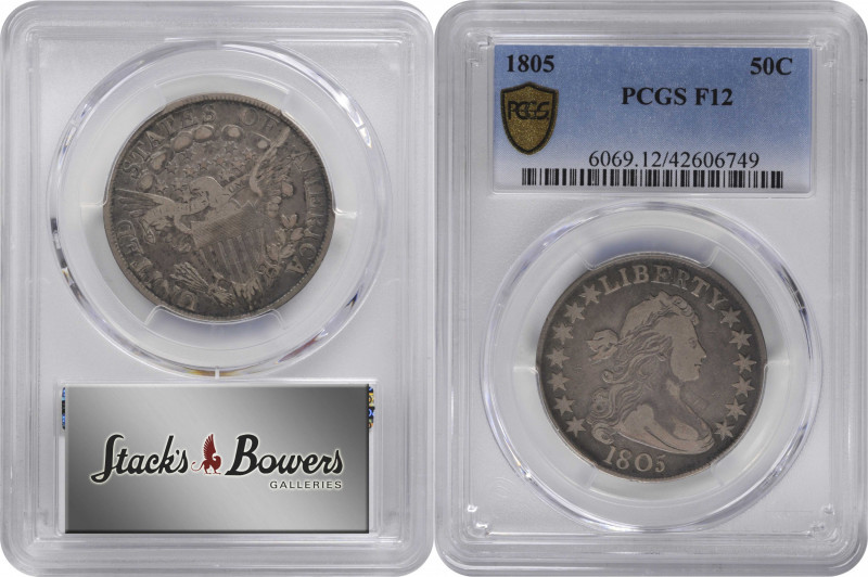 1805 Draped Bust Half Dollar. O-112, T-2. Rarity-2. Fine-12 (PCGS).

PCGS# 606...