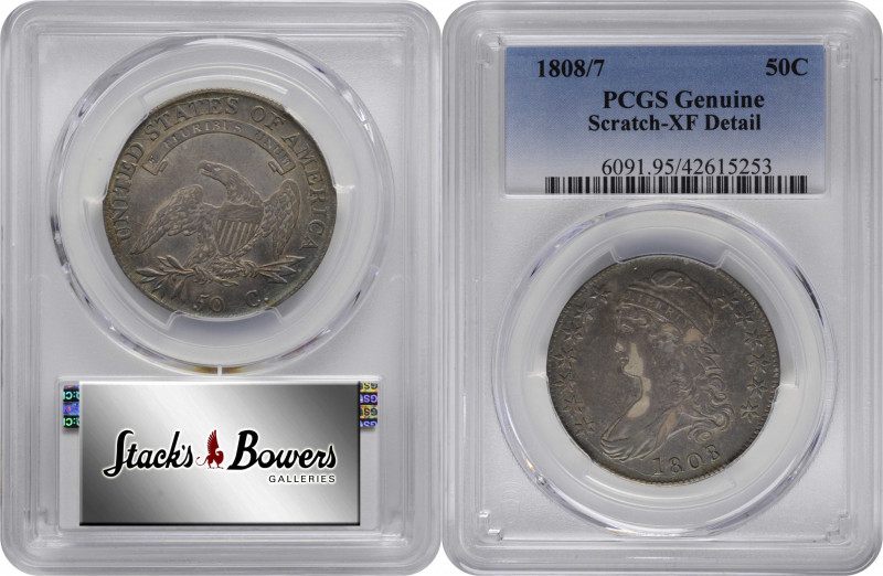 1808/7 Capped Bust Half Dollar. O-101. Rarity-1. EF Details--Scratch (PCGS).

...