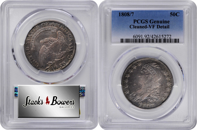 1808/7 Capped Bust Half Dollar. O-101. Rarity-1. VF Details--Cleaned (PCGS).

...