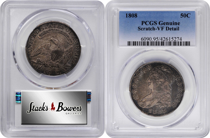 1808 Capped Bust Half Dollar. O-107. Rarity-3. VF Details--Scratch (PCGS).

PC...