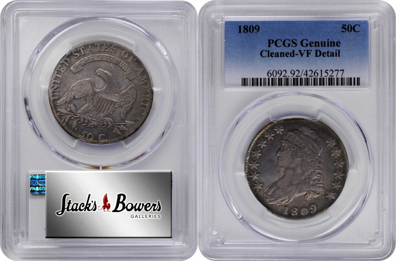 1809 Capped Bust Half Dollar. O-115a. Rarity-3. VF Details--Cleaned (PCGS).

P...