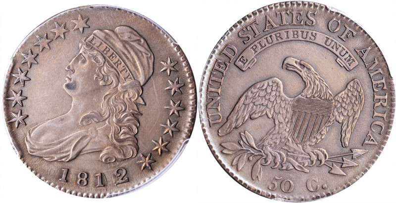 1812/1 Capped Bust Half Dollar. O-102. Rarity-1. Small 8. EF Details--Polished (...