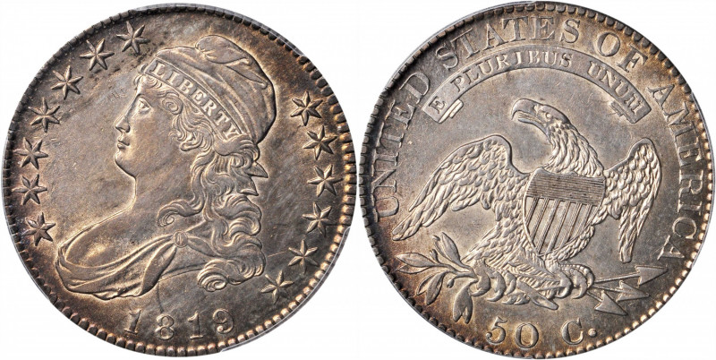 1819 Capped Bust Half Dollar. O-113. Rarity-2. AU Details--Streak Removed (PCGS)...