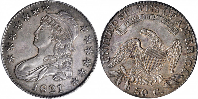 1821 Capped Bust Half Dollar. O-107. Rarity-2. EF Details--Repaired (PCGS).

P...