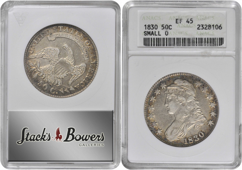 1830 Capped Bust Half Dollar. O-115. Rarity-2. Small 0. EF-45 (ANACS). OH.

PC...