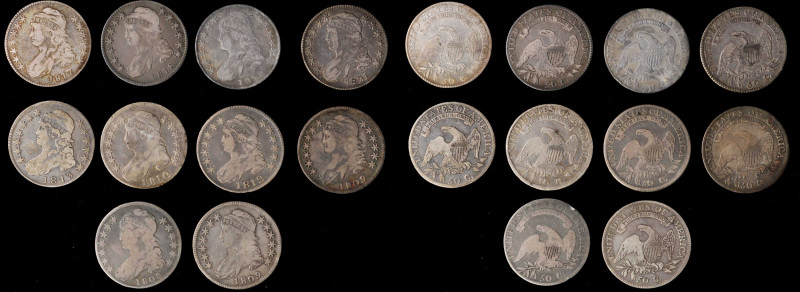 Lot of (10) Capped Bust Half Dollars, 1808-1821. (Uncertified).

Included are:...