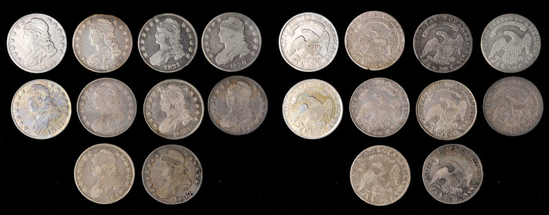 Lot of (10) Capped Bust Half Dollars, 1817-1834. (Uncertified).

Included are:...