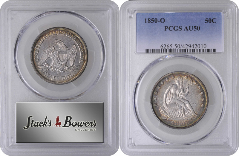 1850-O Liberty Seated Half Dollar. WB-3. Rarity-3. AU-50 (PCGS).

PCGS# 6265. ...