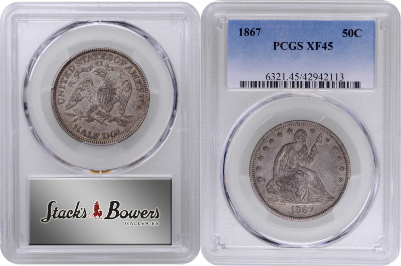 1867 Liberty Seated Half Dollar. WB-101. EF-45 (PCGS).

PCGS# 6321. NGC ID: 24...