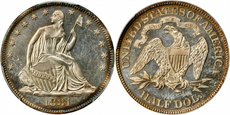 1881 Liberty Seated Half Dollar. WB-101. Type I Reverse. Proof-62 Cameo (PCGS)....