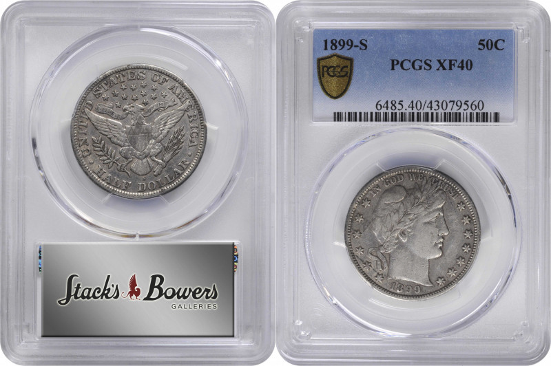 1899-S Barber Half Dollar. EF-40 (PCGS).

PCGS# 6485. NGC ID: 24M8.

From th...