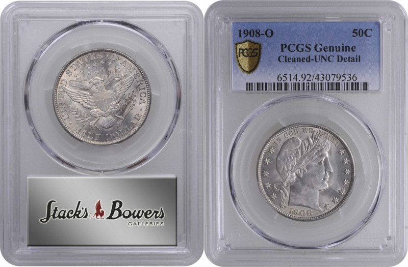 1908-O Barber Half Dollar. Unc Details--Cleaned (PCGS).

PCGS# 6514. NGC ID: 2...