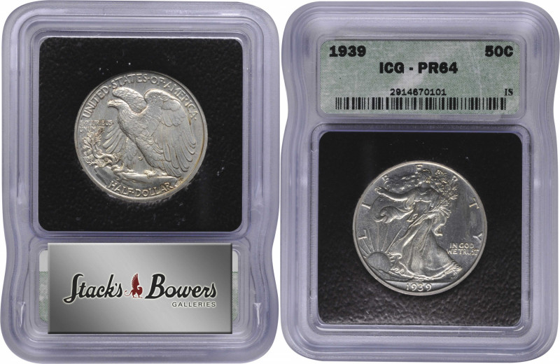 1939 Walking Liberty Half Dollar. Proof-64 (ICG).

PCGS# 6639. NGC ID: 27V7.