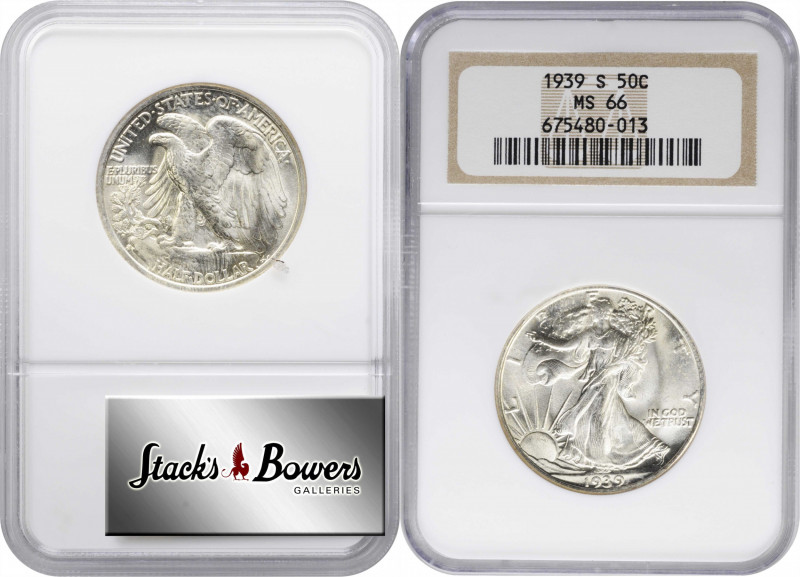 1939-S Walking Liberty Half Dollar. MS-66 (NGC).

PCGS# 6608. NGC ID: 24RY.