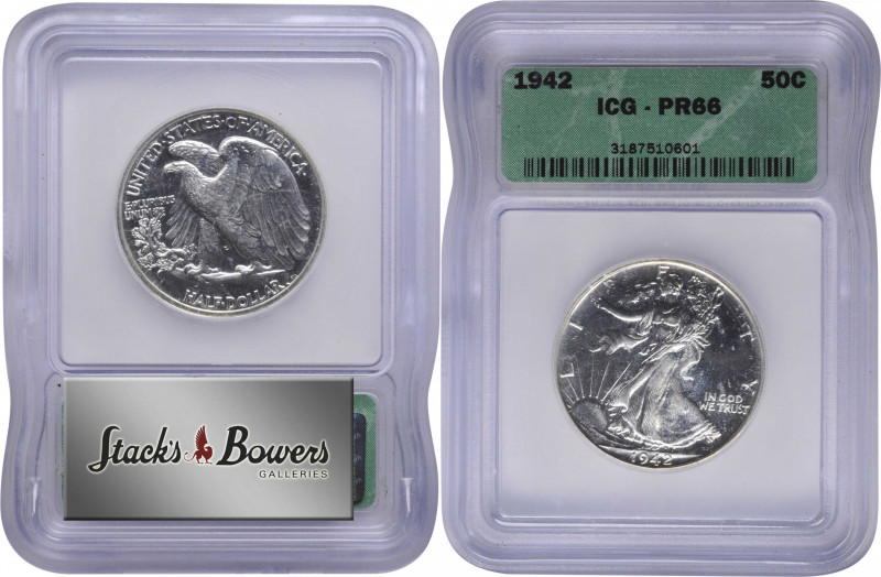 1942 Walking Liberty Half Dollar. Proof-66 (ICG).

PCGS# 6642. NGC ID: 27V9.