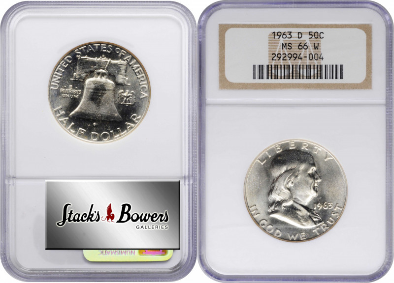 1963-D Franklin Half Dollar. MS-66 W (NGC).

PCGS# 6685. NGC ID: 24TU.