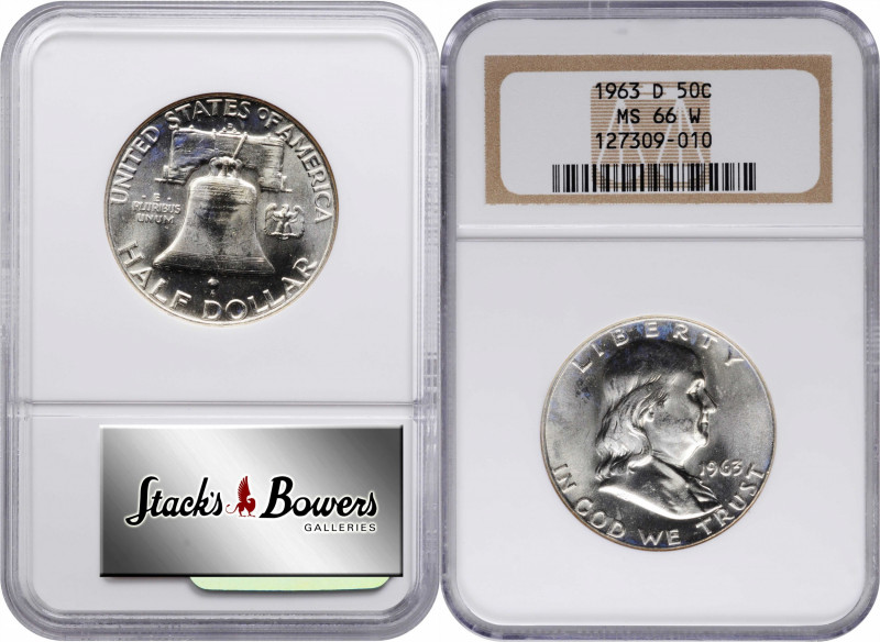 1963-D Franklin Half Dollar. MS-66 W (NGC).

PCGS# 6685. NGC ID: 24TU.