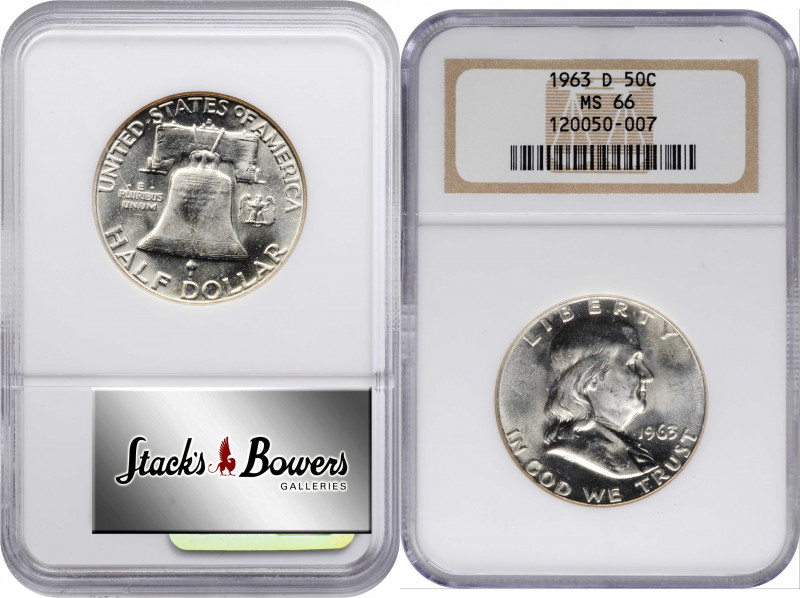 1963-D Franklin Half Dollar. MS-66 (NGC).

PCGS# 6685. NGC ID: 24TU.