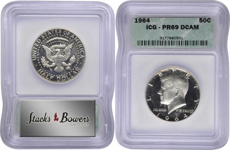 1964 Kennedy Half Dollar. Proof-69 Deep Cameo (ICG).

PCGS# 96800. NGC ID: 24W...