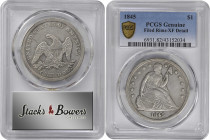 1845 Liberty Seated Silver Dollar. OC-1. Rarity-2. EF Details--Filed Rims (PCGS).

PCGS# 6931. NGC ID: 24YF.