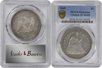 1849 Liberty Seated Silver Dollar. OC-2. Rarity-2. AU Details--Cleaned (PCGS).

PCGS# 6936. NGC ID: 24YL.