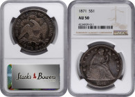 1871 Liberty Seated Silver Dollar. OC-5. Rarity-2. Repunched Date. AU-50 (NGC).

PCGS# 6966. NGC ID: 24ZG.
