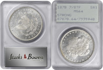 1878 Morgan Silver Dollar. 7/8 Tailfeathers. Strong. MS-64 (PCGS). OGH--First Generation.

PCGS# 7078. NGC ID: 2TXZ.

From the Hobart Collection.