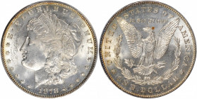 1878 Morgan Silver Dollar. 7 Tailfeathers. Reverse of 1878. MS-63+ (PCGS).

PCGS# 7074. NGC ID: 253K.