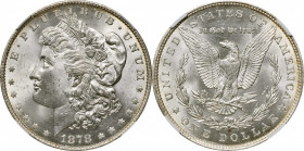 1878 Morgan Silver Dollar. 7 Tailfeathers. Reverse of 1879. Unc Details--Obverse Cleaned (NGC).

PCGS# 7076. NGC ID: 253L.
