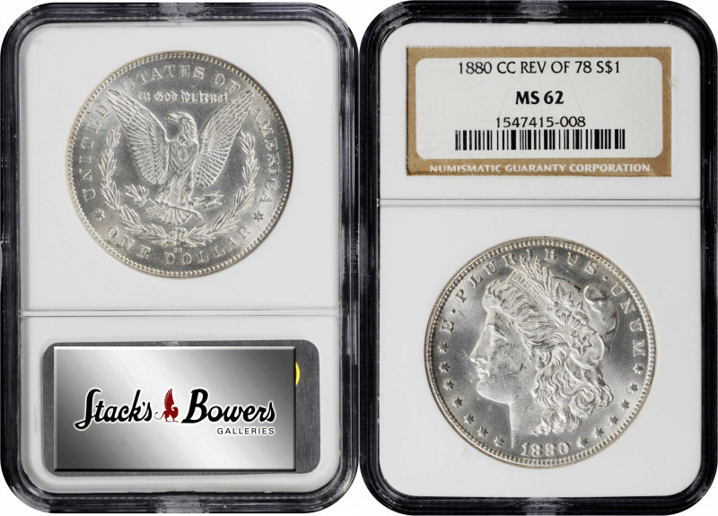 1880/79-CC Morgan Silver Dollar. VAM-4. Top 100 Variety. Reverse of 1878. MS-62 ...