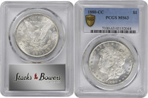 1880-CC Morgan Silver Dollar. MS-63 (PCGS).

PCGS# 7100. NGC ID: 2542.