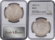 1880-CC Morgan Silver Dollar. MS-63 (NGC).

PCGS# 7100. NGC ID: 2542.