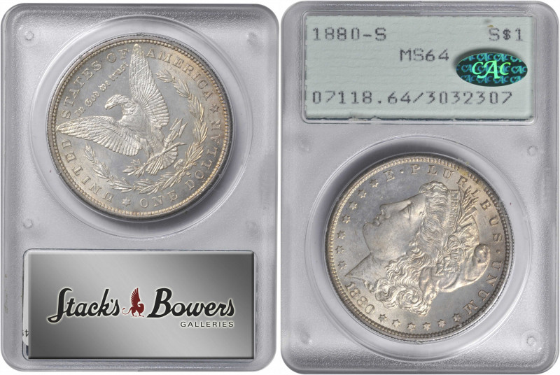 1880-S Morgan Silver Dollar. MS-64 (PCGS). CAC. OGH--First Generation.

PCGS# ...