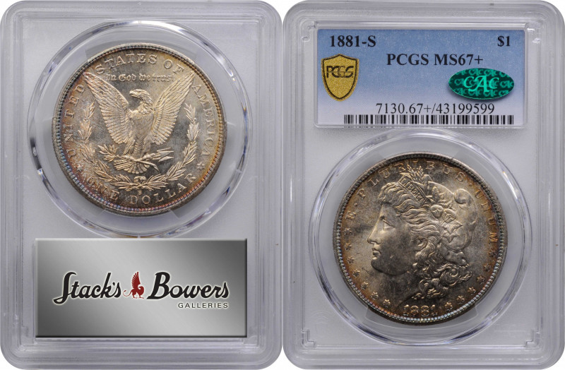 1881-S Morgan Silver Dollar. MS-67+ (PCGS). CAC.

PCGS# 7130. NGC ID: 2549.