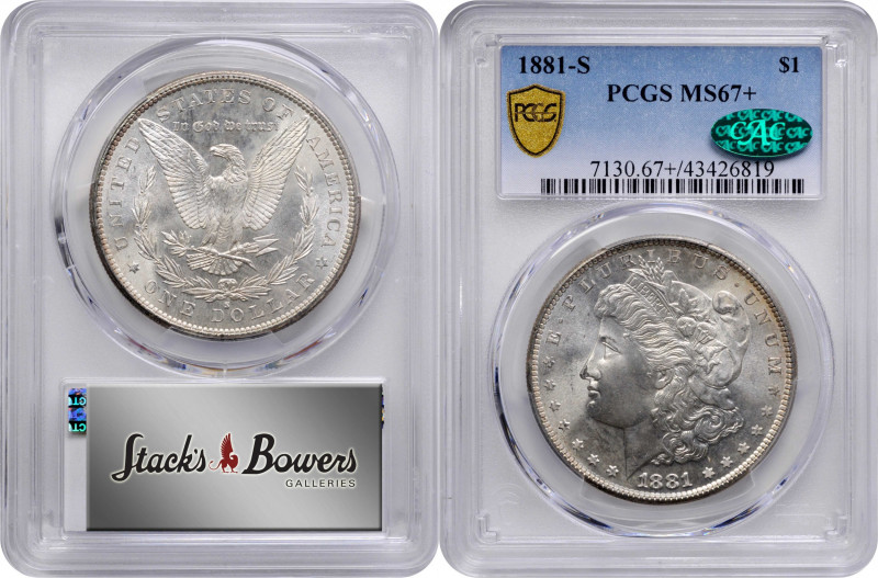 1881-S Morgan Silver Dollar. MS-67+ (PCGS). CAC.

PCGS# 7130. NGC ID: 2549.