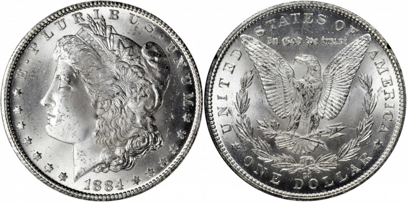 1884-CC GSA Morgan Silver Dollar. MS-64 (NGC).

The original box and cards are...