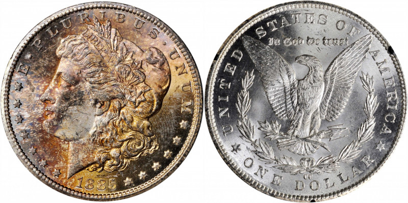 1885-CC GSA Morgan Silver Dollar. MS-63 (NGC).

The original box and card are ...