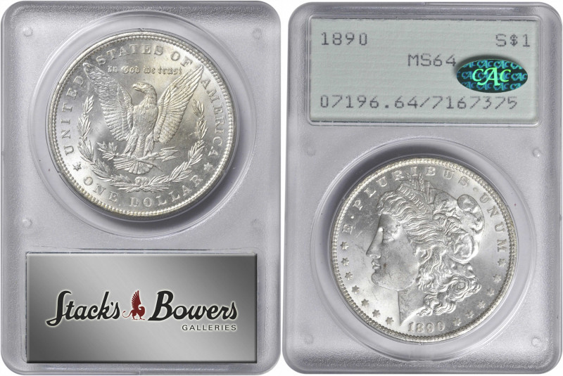 1890 Morgan Silver Dollar. MS-64 (PCGS). CAC. OGH--First Generation.

PCGS# 71...