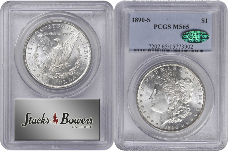 1890-S Morgan Silver Dollar. MS-65 (PCGS). CAC.

PCGS# 7202. NGC ID: 255F.