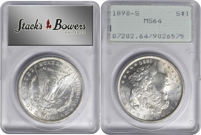 1890-S Morgan Silver Dollar. MS-64 (PCGS). OGH--First Generation.

PCGS# 7202....