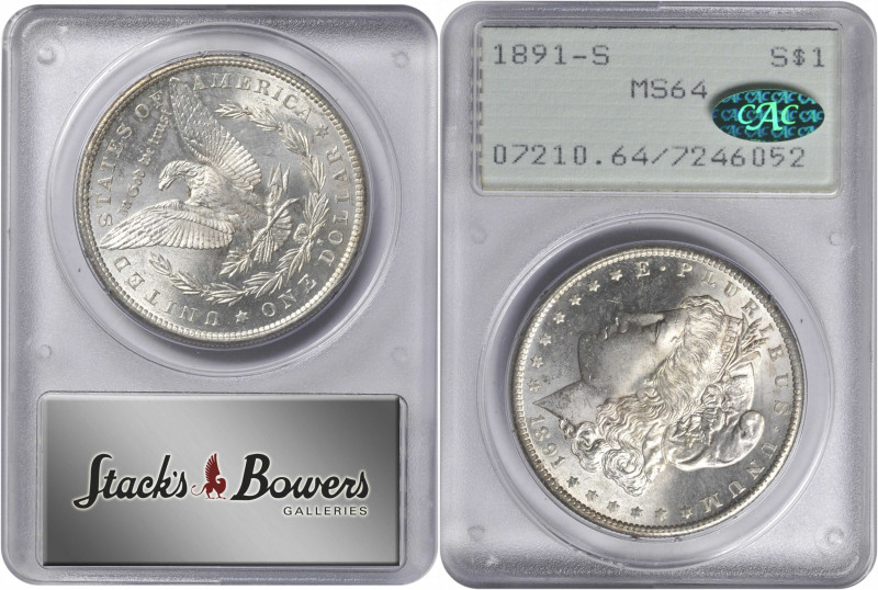 1891-S Morgan Silver Dollar. MS-64 (PCGS). CAC. OGH--First Generation.

PCGS# ...