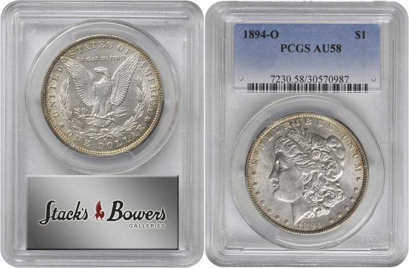 1894-O Morgan Silver Dollar. AU-58 (PCGS).

PCGS# 7230. NGC ID: 255W.