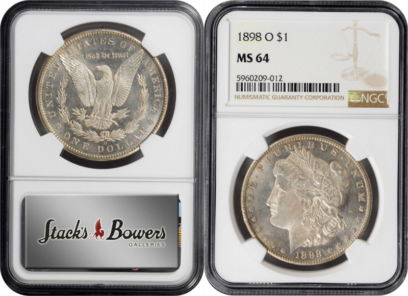 1898-O Morgan Silver Dollar. MS-64 (NGC).

PCGS# 7254. NGC ID: 2569.