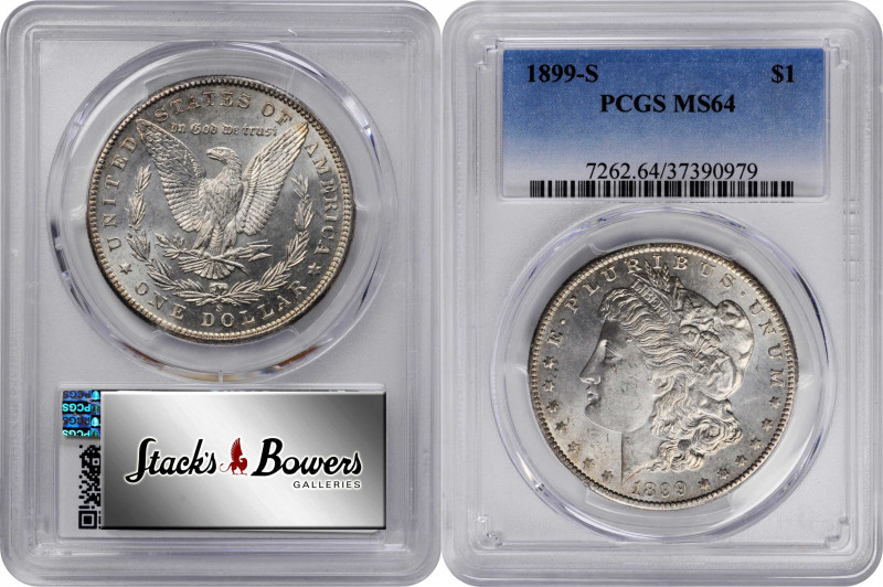 1899-S Morgan Silver Dollar. MS-64 (PCGS).

PCGS# 7262. NGC ID: 256D.