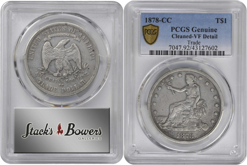 1878-CC Trade Dollar. VF Details--Cleaned (PCGS).

PCGS# 7047. NGC ID: 253F.