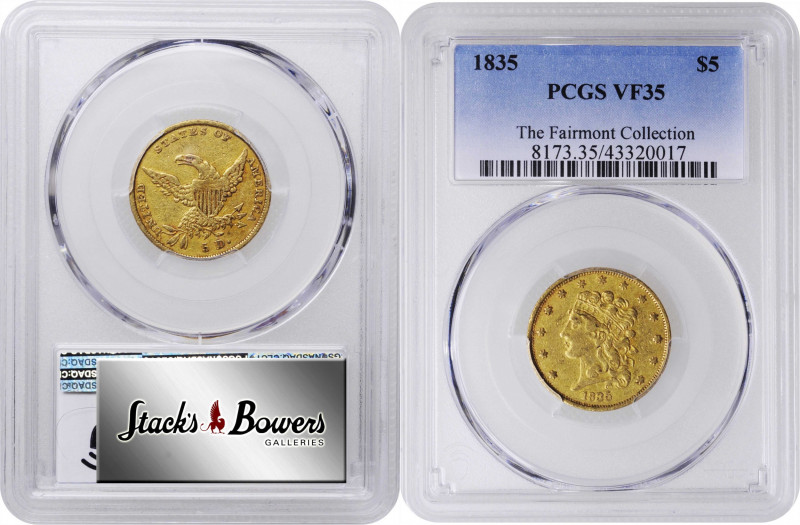 1835 Classic Head Half Eagle. HM-3. Rarity-5+. VF-35 (PCGS).

PCGS# 8173. NGC ...