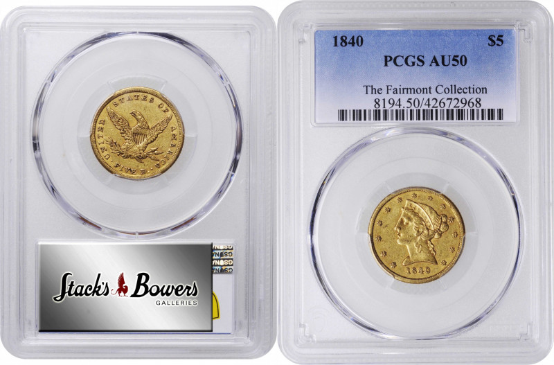 1840 Liberty Head Half Eagle. AU-50 (PCGS).

PCGS# 8194. NGC ID: 25SA.

From...