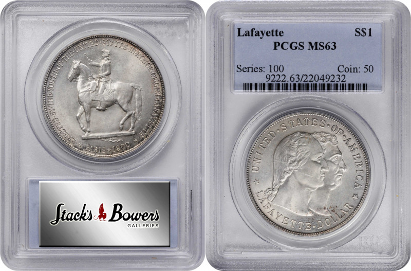 1900 Lafayette Silver Dollar. MS-63 (PCGS).

PCGS# 9222. NGC ID: BYKW.

Sele...