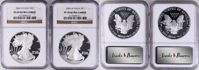 Lot of (2) Proof 2006-W Silver Eagles. (NGC).

Included are: Proof-70 Ultra Ca...